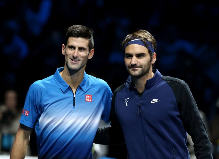 Al secondo posto della classifica uomini Novak Djokovic, qui con Roger Federer, con 97 voti. Novak chiude il 2015 con tre titoli su quattro del Grande Slam (Australian Open, Wimbledon e Us Open), il Masters e una percentuale del 93,2% di vittorie (82 partite vinte e 6 perse)